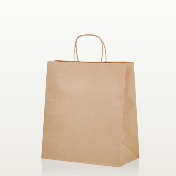 BROWN KRAFT PAPER BAG WITH TWISTED HANDLES 27X31X12 cm