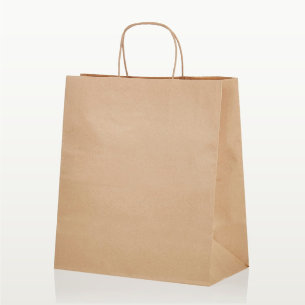 BROWN KRAFT PAPER BAG WITH TWISTED HANDLES 33X34X18 cm