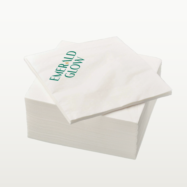 PAPER TABLE NAPKIN, WHITE/BROWN, 32 x 33 cm