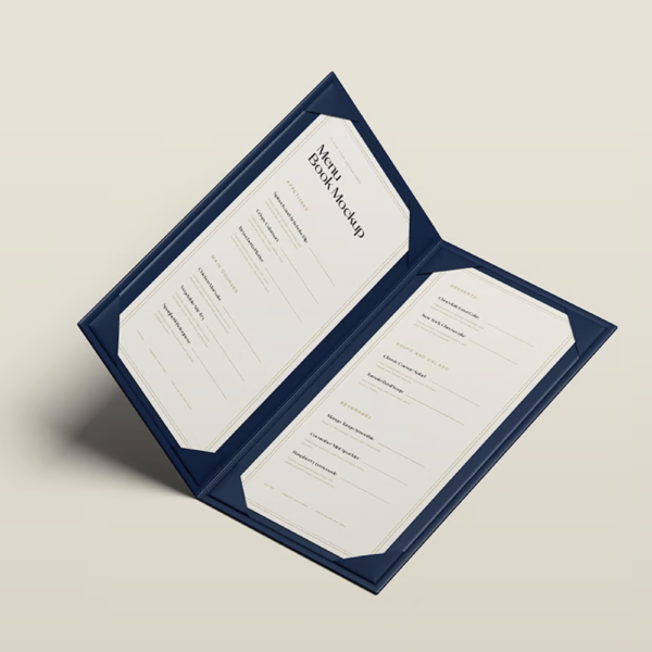 PREMIUM LEATHER MENU CARD - 22.5 X 14 cm