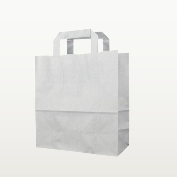 WHITE KRAFT PAPER BAG WITH HANDLES 29X30X16 cm